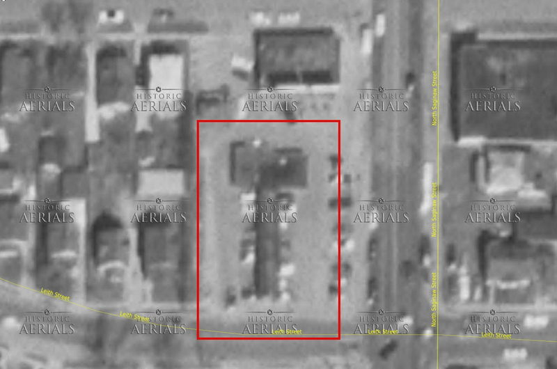 The Colonels Drive-In Restaurant - 1967 Aerial (newer photo)